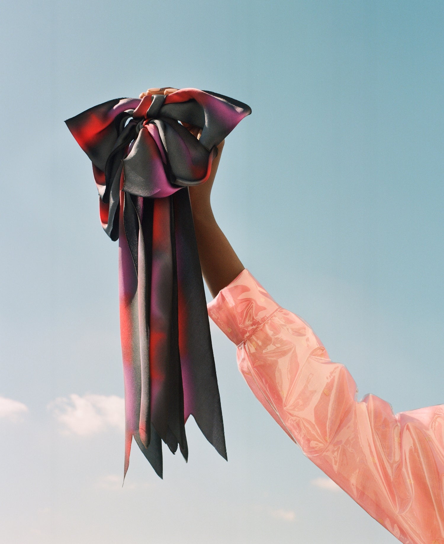 Triple-Silk-Bow Barrette—Prince