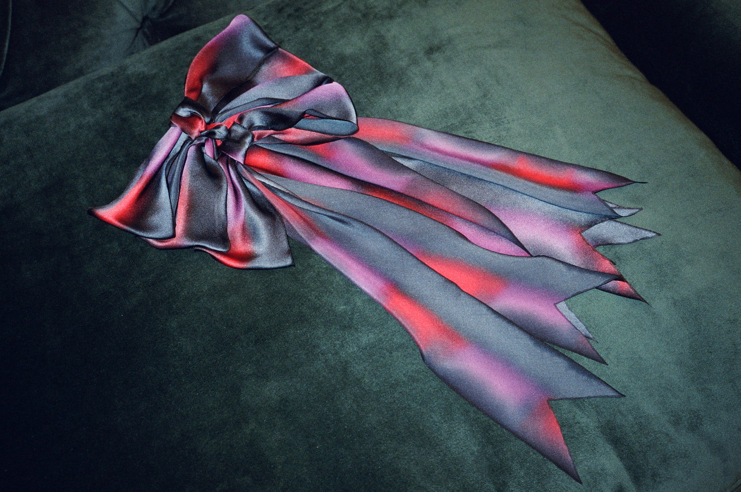 Triple-Silk-Bow Barrette—Prince