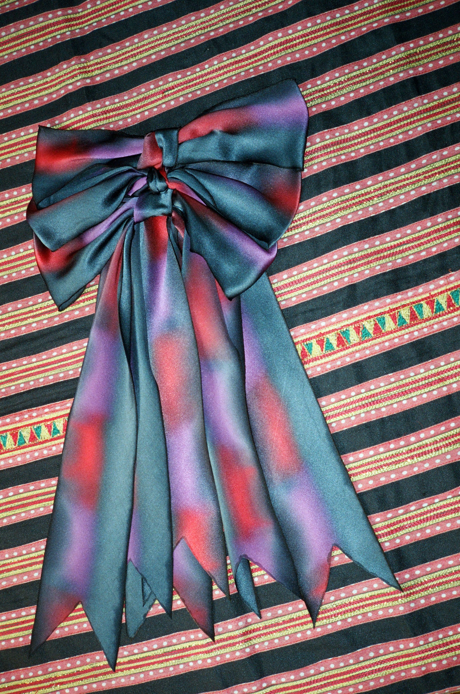 Triple-Silk-Bow Barrette—Prince