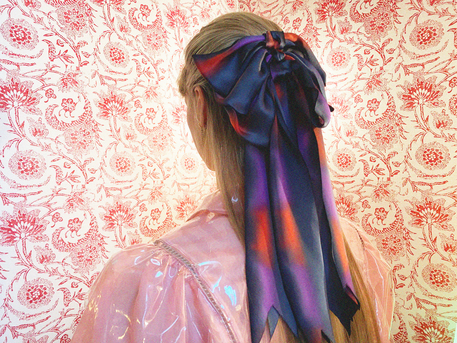 Triple-Silk-Bow Barrette—Prince