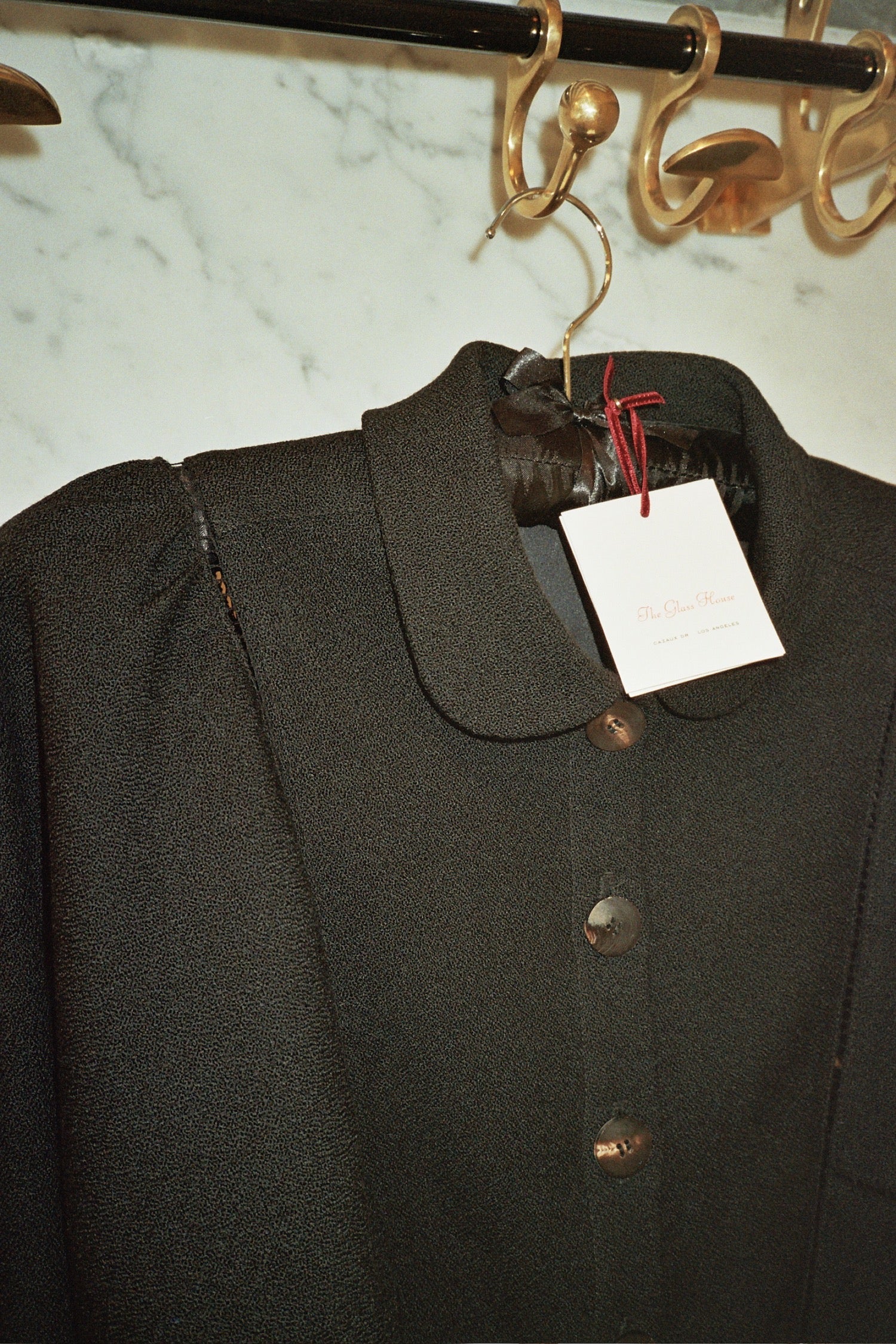 Lamb's Ear Jacket—Black Wool Bouclé – The Glass House Lamb's Ear Jacket—Black Wool Bouclé – The Glass House